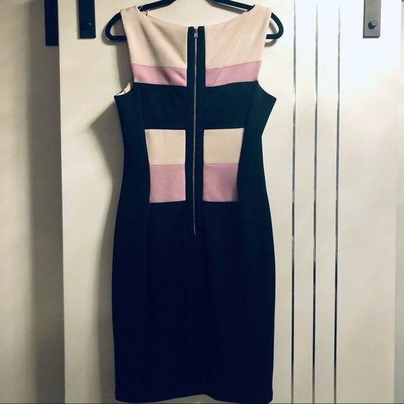Maggy  London Size 10 Sleeveless Colour Block Sheath Bodycon Dress - Picture 3 of 5